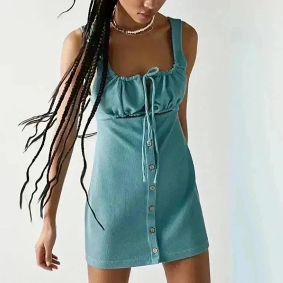 Free People Beach Olivia Mini Dress in blue - Picture 3 of 7